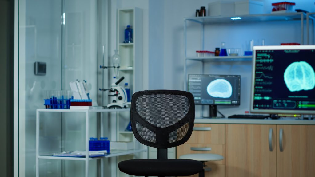 Neurological laboratory with nobody in it modernly equipped